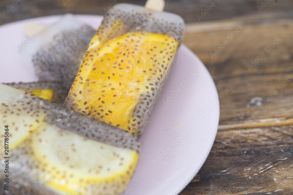 Popsicle chia and citrus