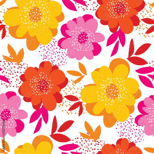 Summer vivid color floral s...