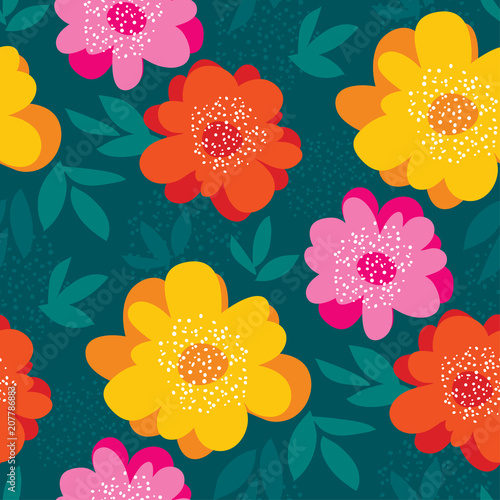 Bright abstract flower seam...