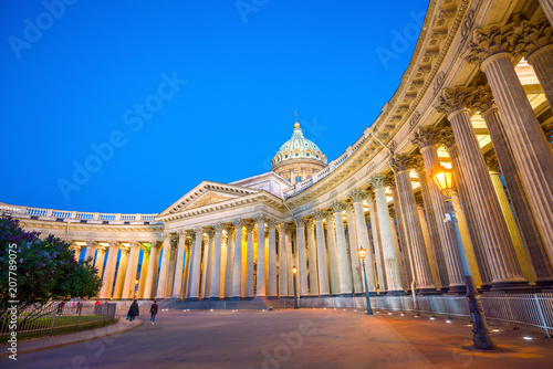 Cathedral of Our Lady of Kazan in St. Petersburg at twilight © f11photo