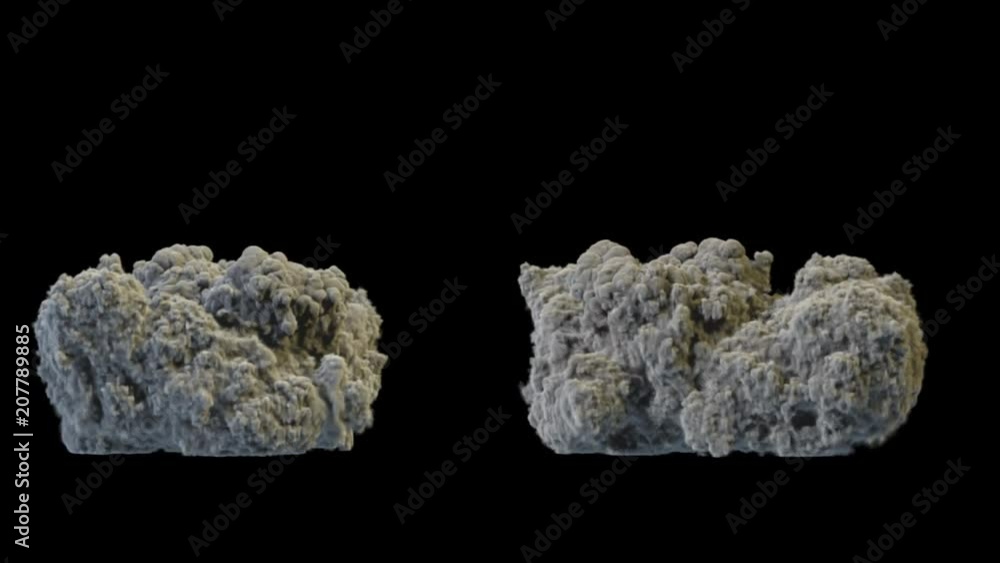Volcano eruption, dense gray smoke, with alpha mask Volcano eruption, dense gray smoke, with alpha mask
