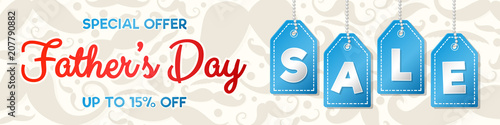 Concept of banner for Father's Day Sale. Vector.