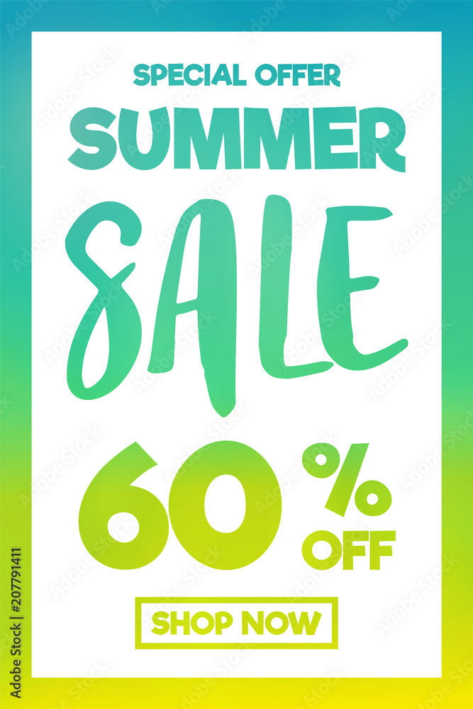 Concept of colourful poster for Summer Sale. Vector. Concept of colourful poster for Summer Sale. Vector.