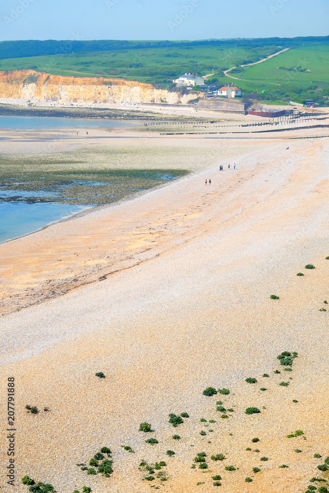 Cuckmere haven beach and cliffs Cuckmere haven beach and cliffs