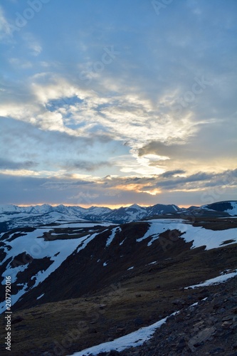 Sunset over Alpine Tundra Rocky Mountain National Park Estes Park Colorado Rockies