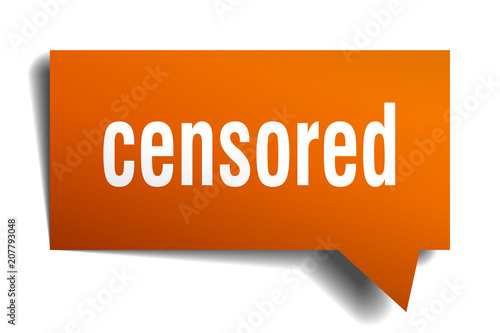 censored orange 3d speech bubble