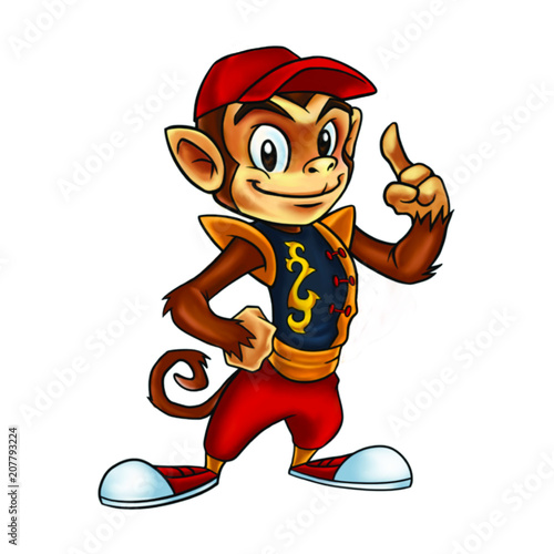 Titi Monkey Mascot Design Vector