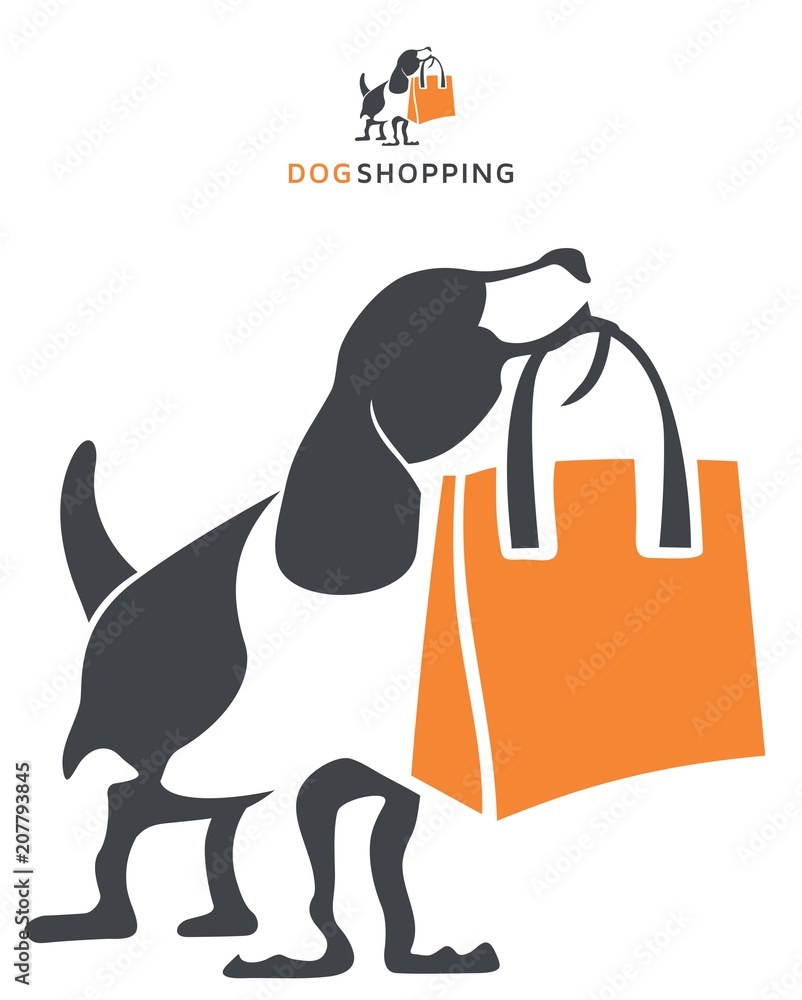 Dog Shopping Icon Design suitable for pet shop logo, dog lovers, B2B, online  shop and more. Stock Illustration | Adobe Stock