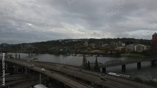 Wallpaper Mural Freeway roads near a river with city building in the background. Torontodigital.ca