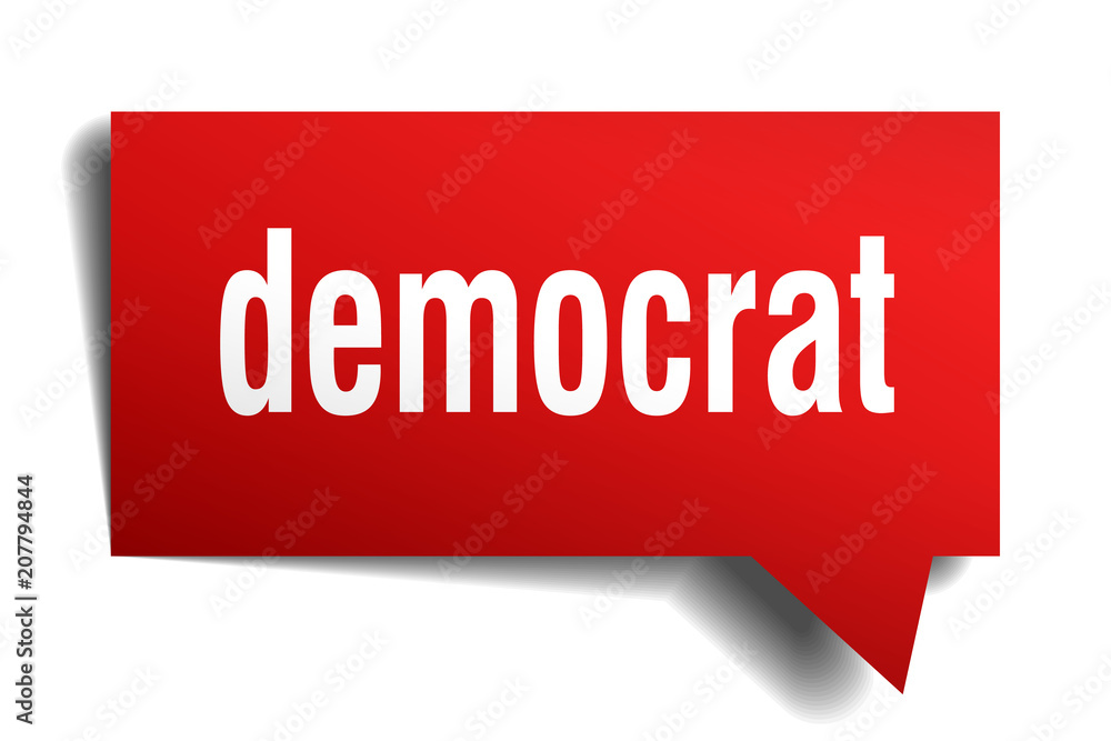 democrat red 3d speech bubble democrat red 3d speech bubble
