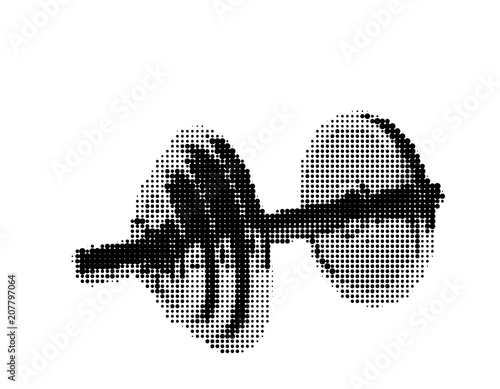 Metal dumbbell. Isolated on white background. Vector illustration.