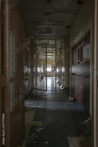 Hallway with solitary confinement cells in prison hospital © karenfoleyphoto