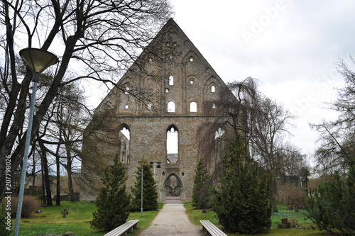 ruins of the monastery of Saint Brigitta (Pirita) in Tallinn in the old town photo