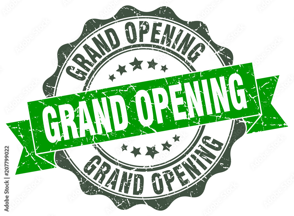 grand opening stamp. sign. seal grand opening stamp. sign. seal