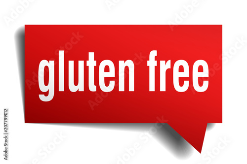 gluten free red 3d speech bubble