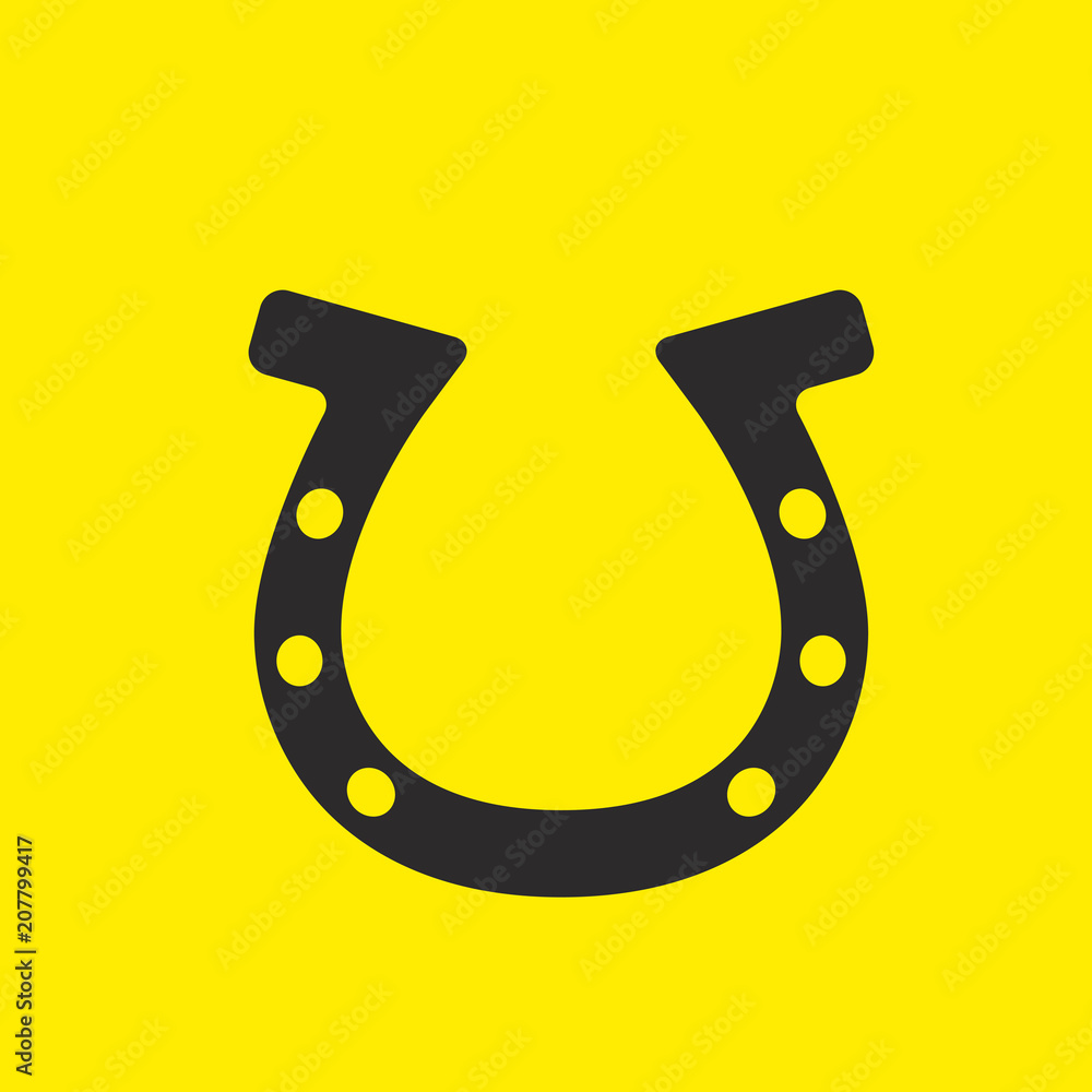 horse horseshoe -logo on yellow background horse horseshoe -logo on yellow background