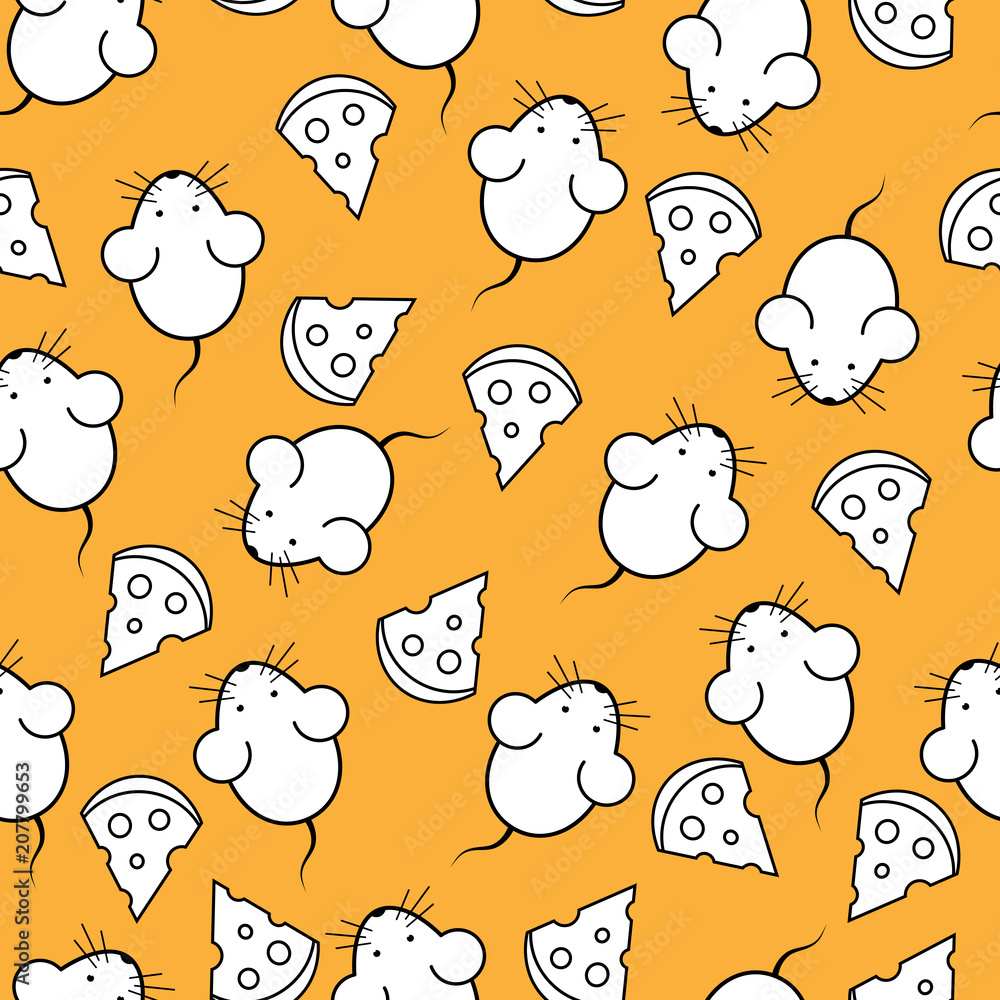 Obraz premium seamless pattern - mouse and cheese