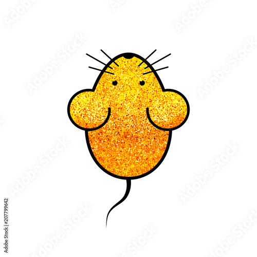 mouse golden stylized silhouette