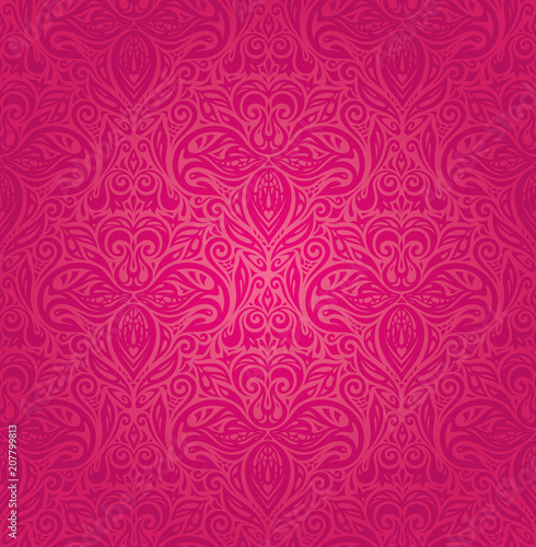 Red floral vector pattern wallpaper design background