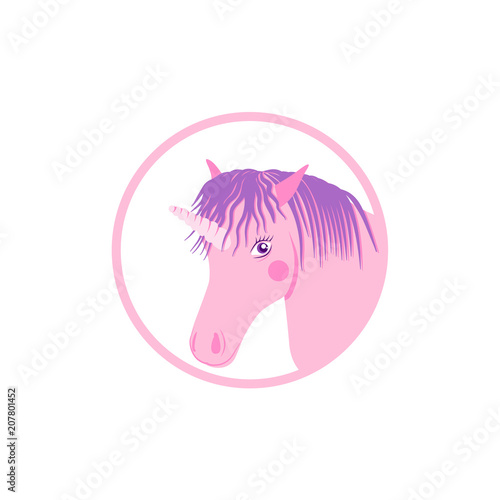Pink baby unicorn head