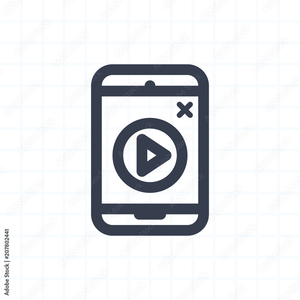 Mobile Video Ad - Contour Icons. A professional, pixel-perfect icon. Mobile Video Ad - Contour Icons. A professional, pixel-perfect icon.