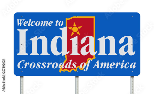 Welcome to Indiana road sign