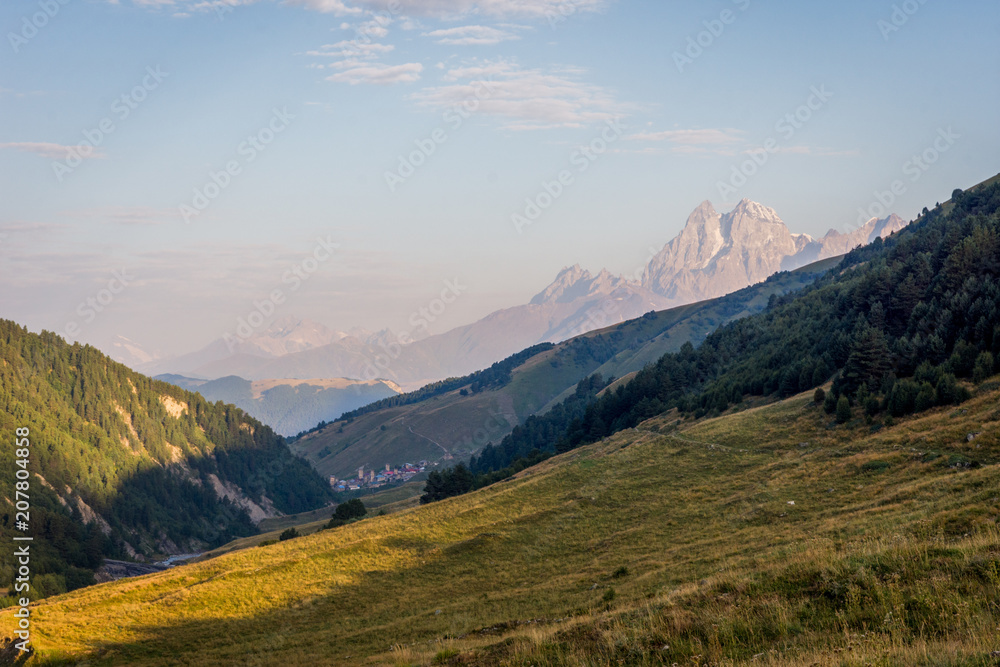 Scenic mountains in Svaneti, Georgia