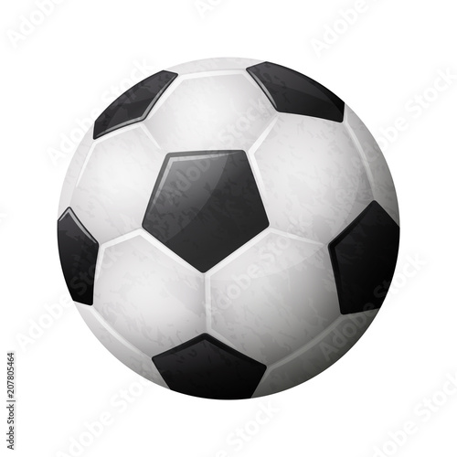 Realistic soccer ball illustration on white background. EPS 10
