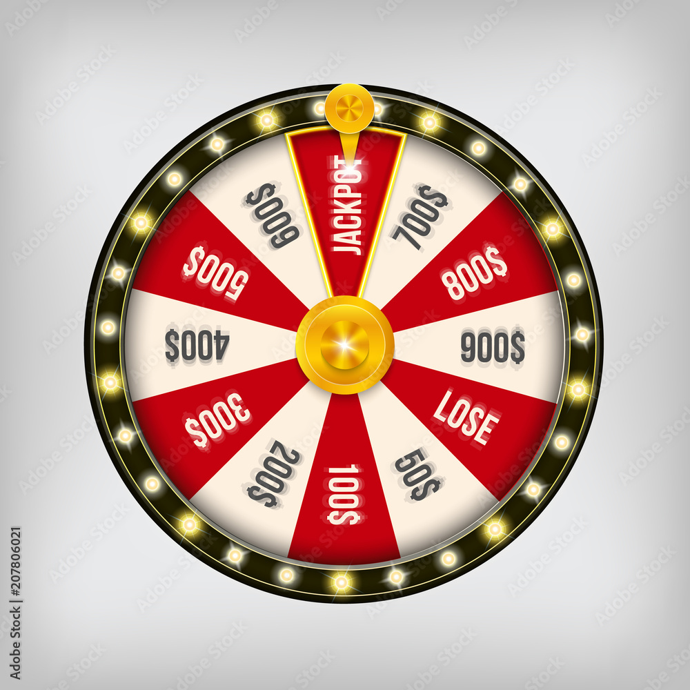 Creative vector illustration of 3d fortune spinning wheel. Lucky roulette win jackpot in casino art design. Abstract concept graphic gambling element Creative vector illustration of 3d fortune spinning wheel. Lucky roulette win jackpot in casino art design. Abstract concept graphic gambling element
