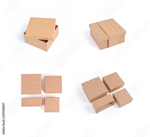 Set of cardboard boxes for packaging © fontgraf