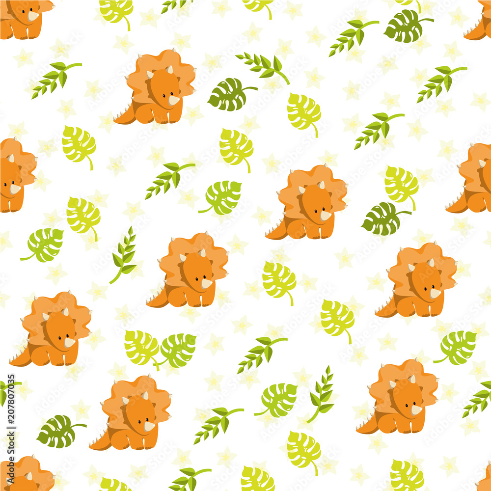 Fototapeta premium Dinosaur icons in flat style for designing dino party, children holiday, dinosaurus related materials