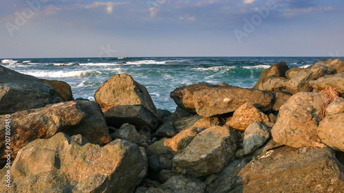 Amazing Sunset Seascape of the coastline of Lozenets, Burgas region, Bulgaria