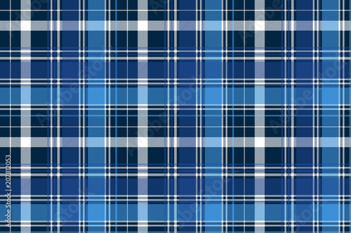 Blue abstract check textile seamless pattern