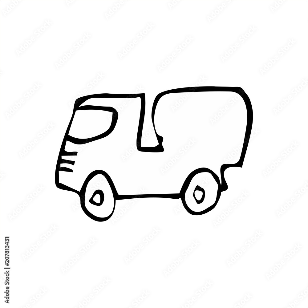 Truck transportation icon. Vector Art Illustration. White color