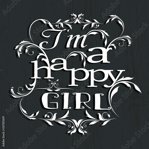T-Shirt Aufdruck mit Text und floralen Elementen