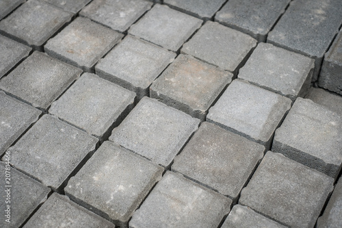 tiled cobble stones  pavement stone -  construction industry -