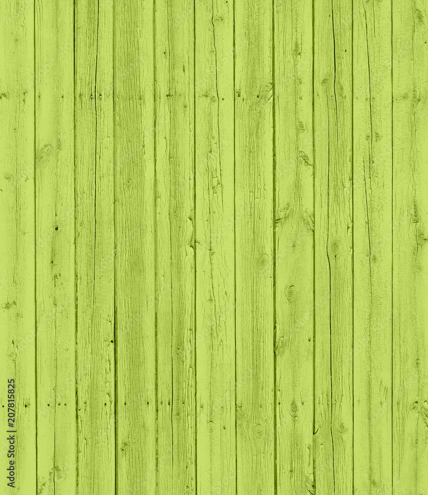 Green wooden wall with vertical planks