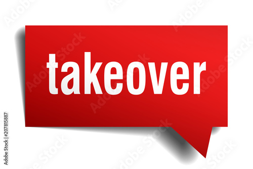 takeover red 3d speech bubble