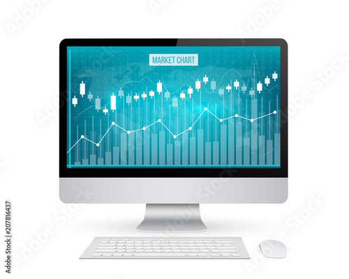 Creative vector illustration of business data financial charts. Finance diagram art design. Growing, falling market stock analysis graphics set. Concept graphic report element. Profit summary tools © happyvector071