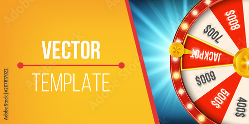 Creative vector illustration of 3d fortune spinning wheel. Lucky roulette win jackpot in casino art design. Abstract concept graphic gambling element