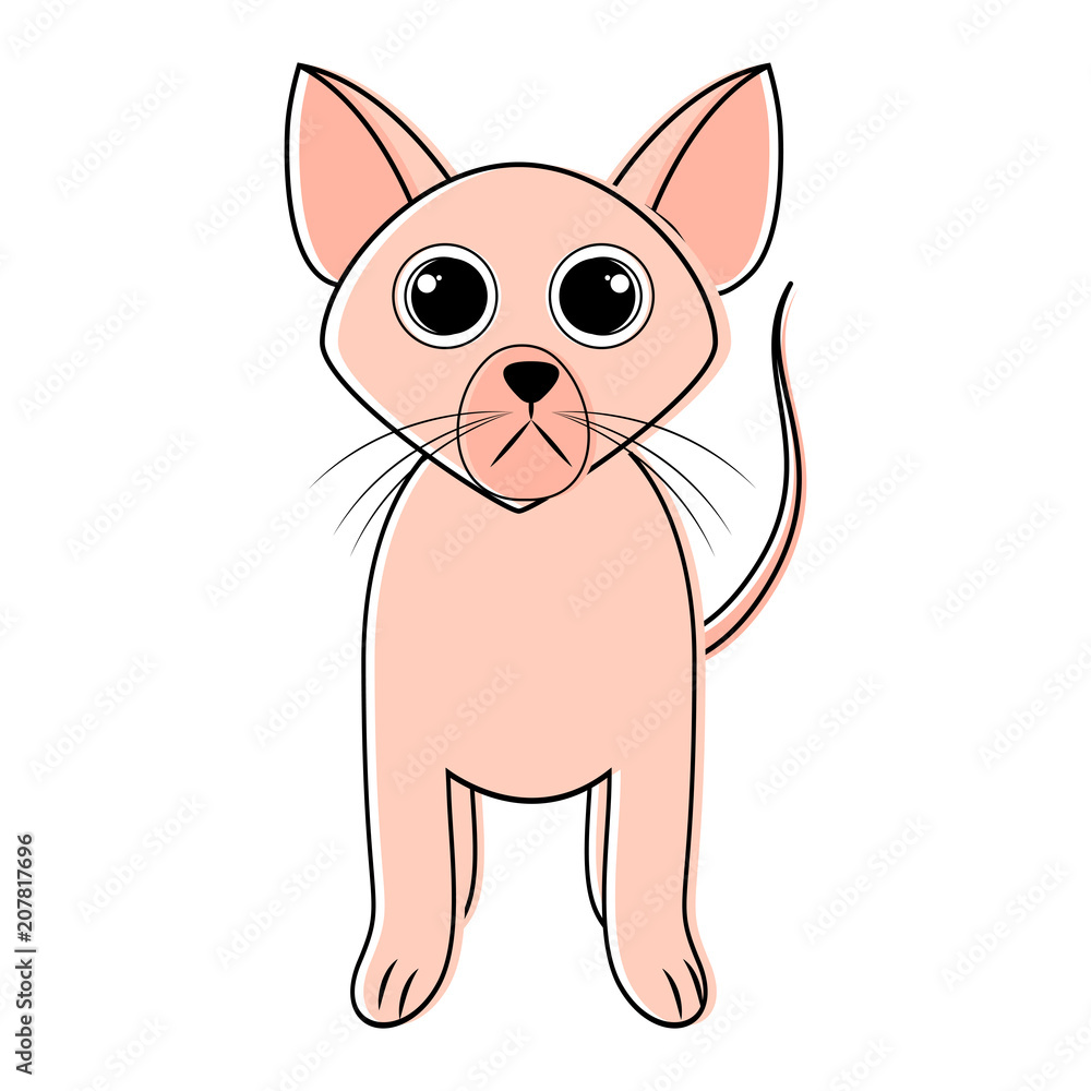 Obraz premium Cute cat icon sketch