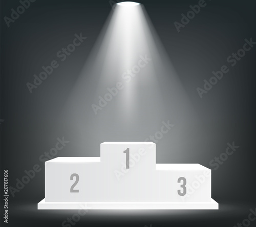 Creative vector illustration of 3d business winners podium in different view isolated on background. Art design pedestal with first, second, third place for award ceremony. Abstract concept graphic