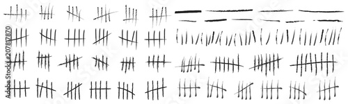 Creative vector illustration of counting waiting tally number marks isolated on background. Crossed out line art design. Abstract concept graphic element