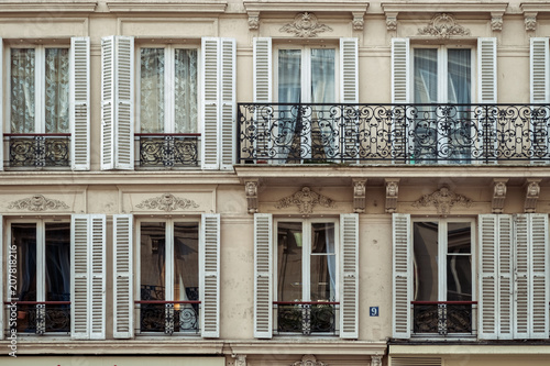 Windows with balcony.