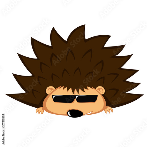 Roughneck hedgehog - hedgehog with sunglasses and sly smile