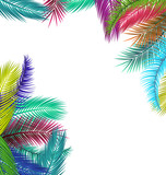 Tropical background with jungle plants. Exotic pattern with palm leaves.
