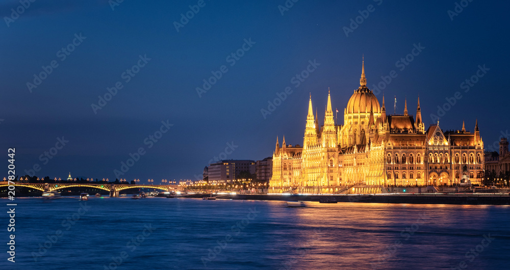 Famous Budapest Parliament at night