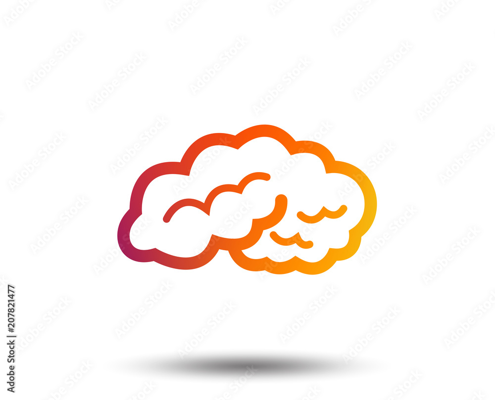 Brain sign icon. Human intelligent smart mind. Blurred gradient design element. Vivid graphic flat icon. Vector Brain sign icon. Human intelligent smart mind. Blurred gradient design element. Vivid graphic flat icon. Vector