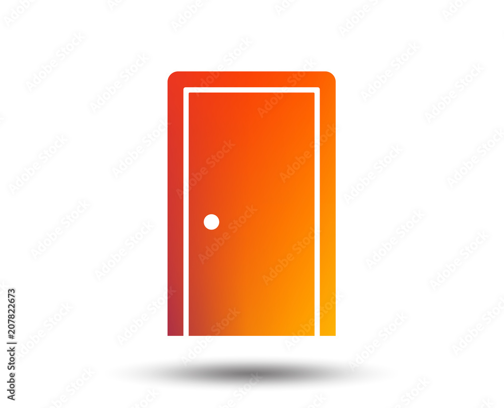 Door sign icon. Enter or exit symbol. Internal door. Blurred gradient design element. Vivid graphic flat icon. Vector Door sign icon. Enter or exit symbol. Internal door. Blurred gradient design element. Vivid graphic flat icon. Vector