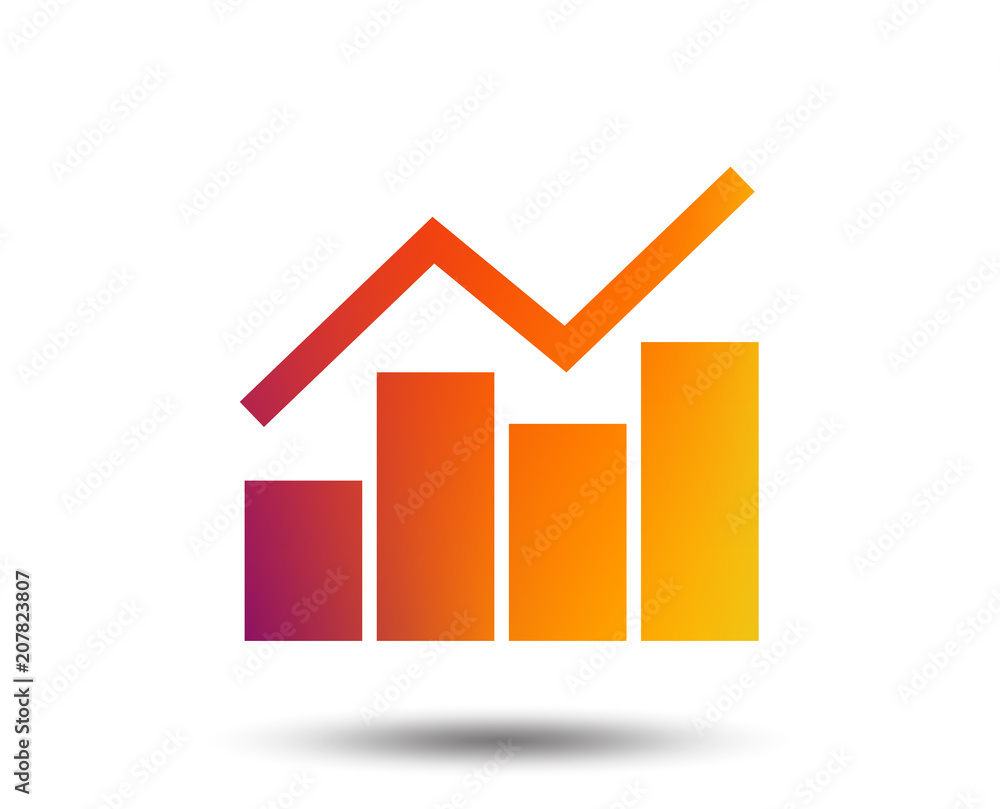 Graph chart sign icon. Diagram symbol. Statistics. Blurred gradient design element. Vivid graphic flat icon. Vector Graph chart sign icon. Diagram symbol. Statistics. Blurred gradient design element. Vivid graphic flat icon. Vector